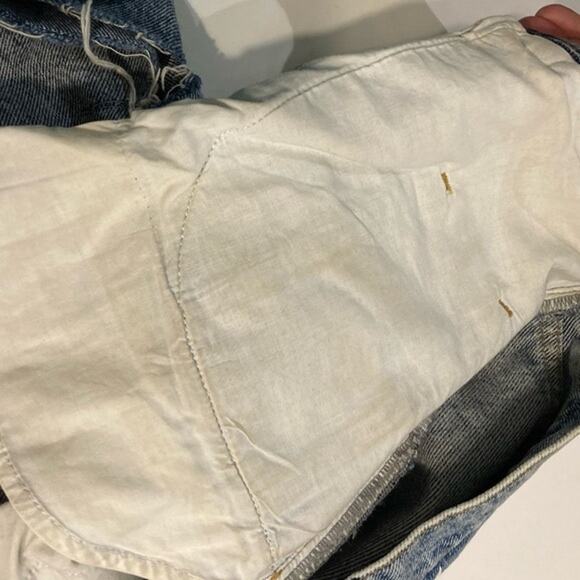 MAISON MARGIELA Jeans 28”Blue High-Waist Barrel Wide Slashed Raw-Hem Luxury Zip - Picture 14 of 15